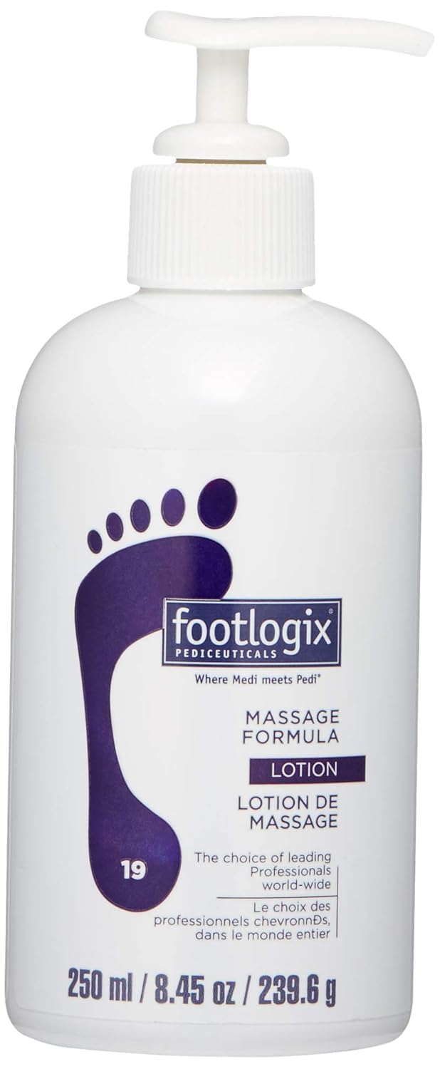 Footlogix - Massage Formula - Non-Occlusive Foot & Leg Lotion - With Urea & Sunflower Seed Oil - Leaves Skin Soft & Silky With No Greasy Residue - For Pedicures, Massage, Day/Night Care - 8.45 Fl. Oz
