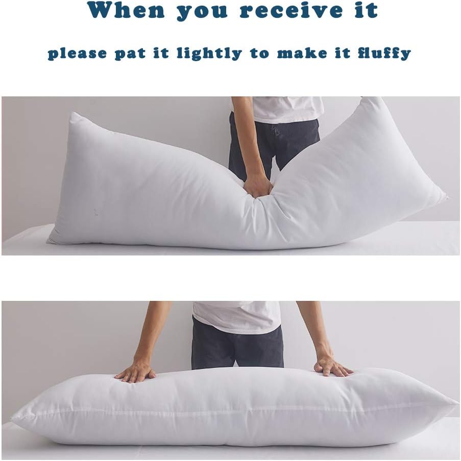 ELNIDO QUEEN Full Body Pillow Insert, Soft Large Long Bed Pillow for Adults - Side Sleeper Pillow Breathable (20 x 54 inch): Home & Kitchen