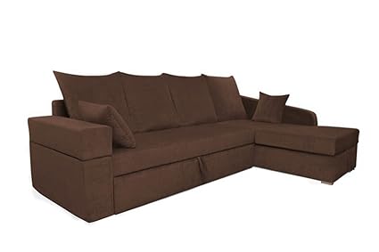 Adorn India Comfort Line Corner Cumbed Five Seater Sofa (Brown)