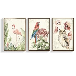 Floating Framed for Living Room Bedroom Vintage Bird...
