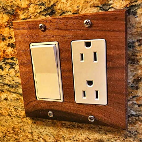 Walnut 2 Gang Light Switch Cover. Solid Wood. Handmade in