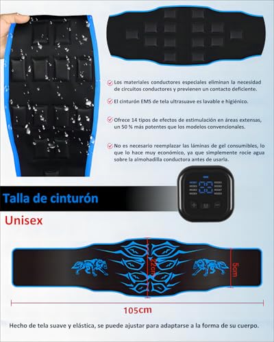 Electrostimulator Abdominal Stimulator - Washable Abdominal Trainer Belt, 8 Modes, 30 Levels, Rechargeable Portable Fitness Device, Suitable for Home, Office, Men and Women