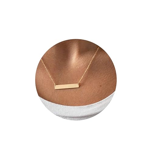 itianxi Gold Dainty Bar Necklace for Women,14K Gold Plated Cute