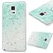 Note 4 Case, Galaxy Note 4 Case - Mavis's Diary 3D Handmade Bling Crystal Shiny Diamonds Rhinestone Special Hollow Floral Green Gradient Pattern Hard PC Cover Clear Case for Samsung Galaxy Note 4