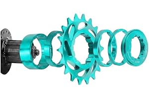 Aluminum Single Speed Freewheel Cog Kit 16T 18T With Spacers And Lockring For Standard Freewheel Hub Installation(Green-16T)