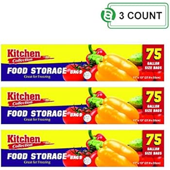 PARTY BARGAINS Storage Bags with Twist-Ties | Easy and Convenient Commercial Usage Your Kitchen Storage Needs Capacity: 1 Gallon - Size: 11 inch x 13 inch | Pack of 3 (75 Bags)