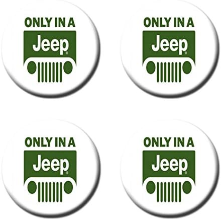 ONLY IN A JEEP Custom Style Classic Cork Pad Mat-Round Coasters 4 Piece Set Cup Mat Mug Can Water Bottle Drink kichen house
