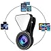 Phone Camera Lenses, GoerTek 3 Adjustable Brightness Fill Light, 120 Degree Wide Angle, 15X Macro Lens, Clip-on Cell Phone/Pad Camera lens Kit for IOS/Android Smartphones and Tablets (Black)