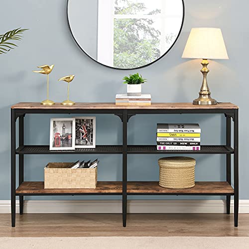 O&K Furniture 3Tier Industrial Entryway Console Table, Narrow Long