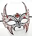 New Wolverine Men's Mask Laser Cut Venetian Halloween Masquerade Mask Costume Extravagant Inspire Design - Black w/ Red Rhinestones & Glitter