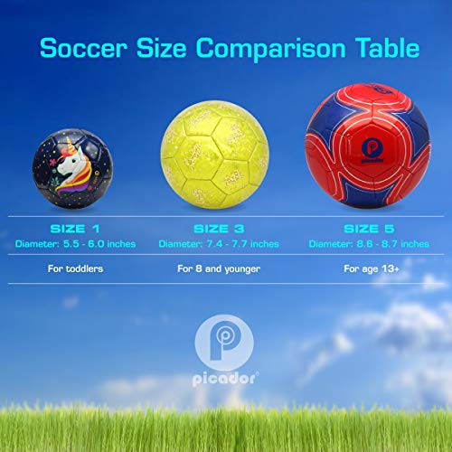 PP PICADOR Kids Soccer Ball, Sparkling Soccer Ball Cartoon Ball Toy Gift with Pump (Gold) - Thumbnail 5