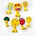 Toothbrush Holder with Wall Mounted, Antibacterial Emoji Toothbrush Holder Suction Cup for Mirror/Shower, 12 Sets Cute Decorative Bathroom Toiletries Accessories Organizers & Office Cable Holder