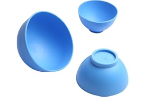 Kouyot Dental Mixing Bowls Flexible Durable for Alginate Impression Lab Silicone Plaster Materials(3Pcs Blue)