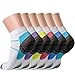 QUXIANG Compression Socks for Women & Men Circulation 3/6/7 Pairs Arch Ankle Support 15-20 mmHg Best for Running Cycling (Multi 01,L/XL)