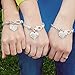 Inspired Silver - Big Sis - Silver Braided Bracelet for Women - Pave Heart Charm Bracelet Jewelry Gift with Cubic Zirconia - Women's Charm Bracelet with Lobster Claw Clasp