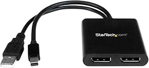 StarTech.com Mini DisplayPort MST Hub - Mini DisplayPort to DisplayPort Multi Monitor Splitter - MST Hub mDP 1.2 to 2x DP (MSTMDP122DP)
