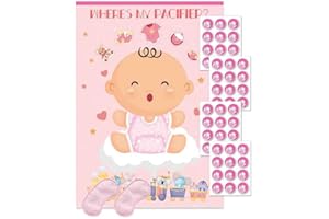 WRUISZ Baby Shower & Gender Reveal Party Games & Decorations Set, Pin The Pacifier On Birthday Game for Adults Family Gatheri