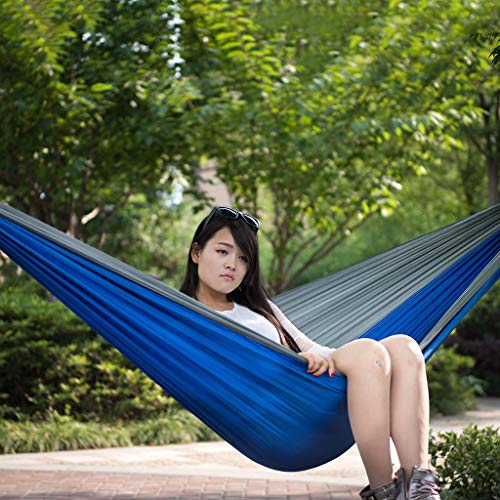 Outdoors Cotton Fabric Canvas Travel Hammocks with Tree Ropes 330lbs Ultralight Camping Hammock Portable Beach Swing Bed with Hardwood Spreader Bar Tree Hanging Suspended Outdoor Indoor Bed - Thumbnail 2