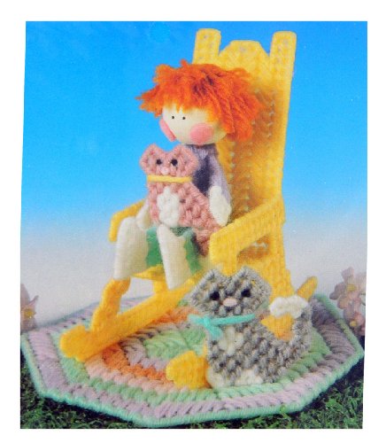 Vintage Martinsville New Plastic Canvas Needlepoint Rocking Chair