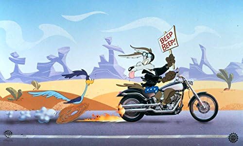 Road Runner and Wile E. Coyote: "The Deuce You Say: Harley-Davidson" Officially Licensed Warner Brothers Hand-Painted LE 500 Cel - NEW with COA - Published by Clampett Studios