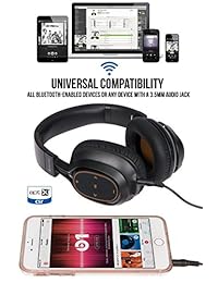 Alpatronix HX101   Auriculares estéreo inalámbricos con micrófono integrado y control de volumen reproducción, AptX, CVC 6.0, BT 4.1, 30+ horas de tiempo de reproducción]   Negro