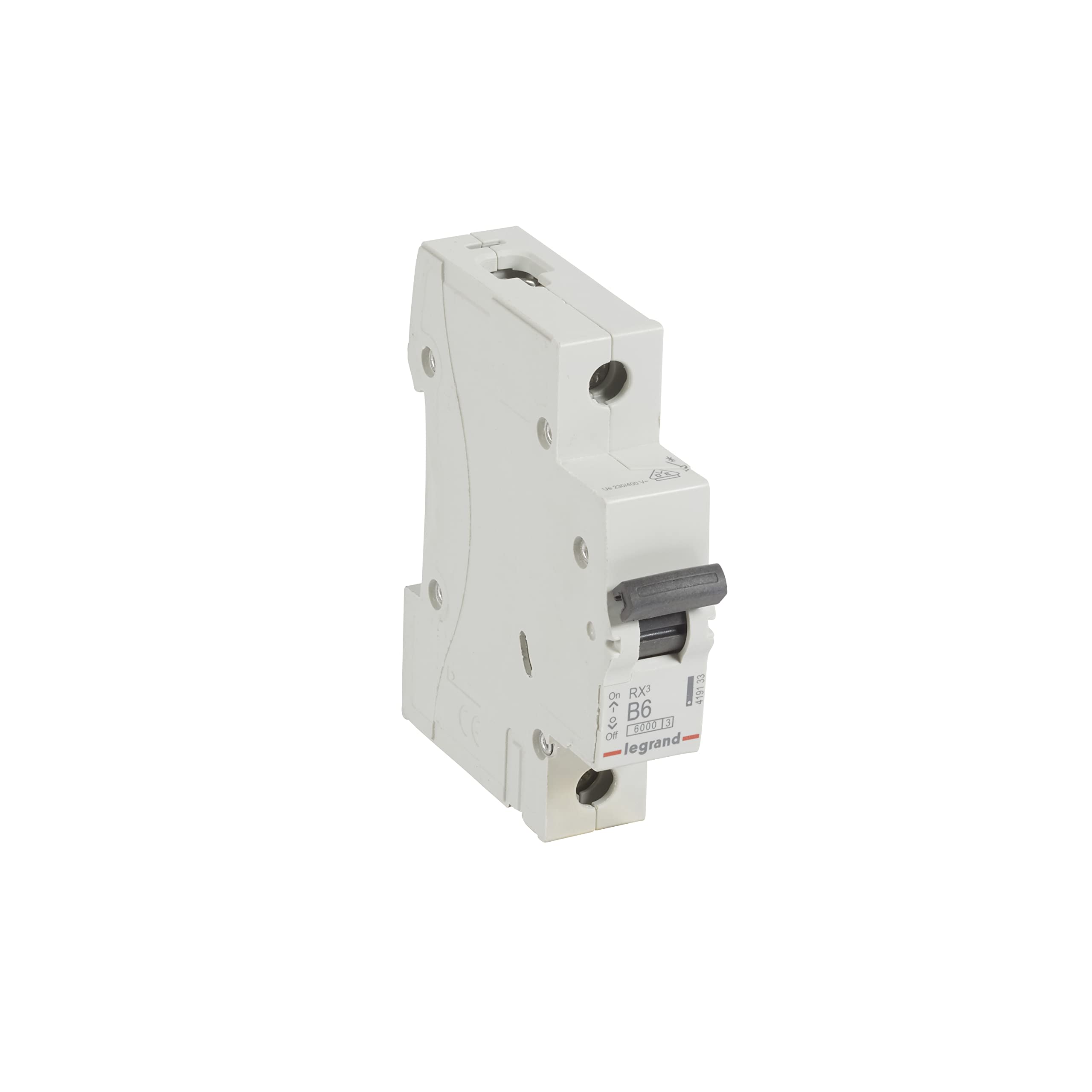 LEGRAND, RX3 Circuit Breaker Thermal Magnetic Circuit Breaker B-Characteristic, 6A, 1-Pole, 6000A Breaking Capacity, 230/400VAC, 1TE, 419133