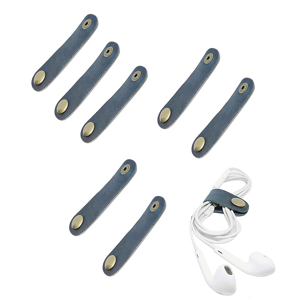 YohokGo Cord Organizer,Cord Keeper,Cable Straps,USB Holder,Cable Management,Earbud Case,Headset Winder,Wrap Headphone,Phone Earphone Clips Ties,Tiny Leather Gifts Gadget 8