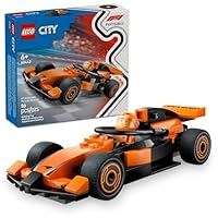 LEGO City F1 Driver with McLaren Race Car Toy - Model Car Building Toy Kit for Kids, Boys and Girls, Ages 6+ - F1 Collectible for Fans - with a Driver Minifigure - Gift Idea for Birthdays - 60442