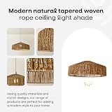 MiniSun Modern Natural Tapered Woven Rope Ceiling Light Shade 50cm 10W LED view 2