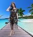 Summer Beach Cover Ups for Women Sexy Lace Long Maxi Tunic Oversize Loose Swimwear Swimsuit Bikini Dress with Tassel Black