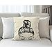 Moslion Girl Decorative Pillow Case Sketch of Woman with Fashion Bun Perfet Eyebrow Eyelash Throw Pillow Cover Square Accent Cotton Linen Home 18x18 Inch Black White