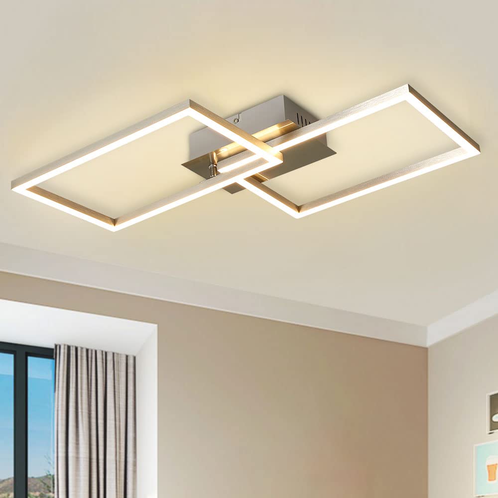 Depuley 30W Led Ceiling Light Dimmable, Modern Ceiling Lamp 2 Built-in LED Boards with Remote Control, 3000K-6000K, Adjustable Wall Lamp, Flush Mount Ceiling Spots for Living Room Bedrooms Kitchen