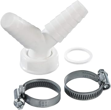Xavax Dual Connector For Washing Machine And Dishwasher Drain Hose For Hoses With Inner Dimensions 19 23 Mm 2 Way Distributor With Gasket Y Splitter 1 Inch White Amazon De Baumarkt