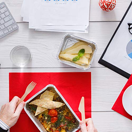 XIAFEI Disposable Durable Aluminum Oblong Foil Pans - 50 With Board Lids, Deep Disposable Steam Table Pans for Baking, Roasting, Broiling, Cooking