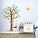 DECOWALL SG-1401P1402 9 Little Monkeys Tree and Height Growth Chart Kids Wall Stickers Wall Decals Peel and Stick Removable Wall Stickers for Kids Nursery Bedroom Living Room