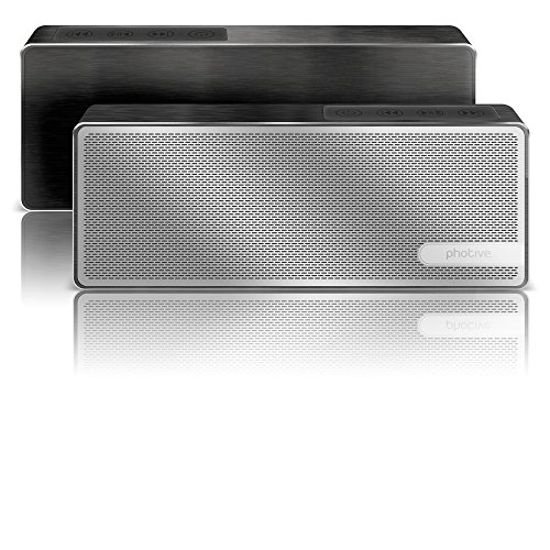 Photive BLADE Ultra Slim Wireless Bluetooth Speaker with built in Microphone and 15 Hour Battery. Premium Aluminum housing, Bluetooth 4.0, Mobile Power Bank [2015 New Release] (Brushed Black)