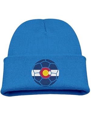 Colorado Flag Soccer Kid's Hats Winter Funny Soft Knit Beanie Cap, Unisex