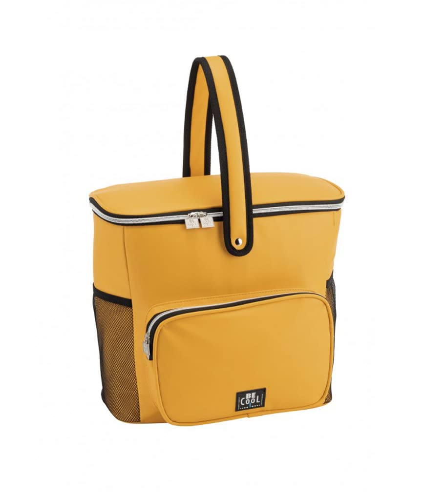 Large City Basket Cooler Bag in Yellow M 33 x 18 x 30 cm Approx. 17.5 Lumen with Wide Carry Handle for Picnics, School, Excursions, Travel