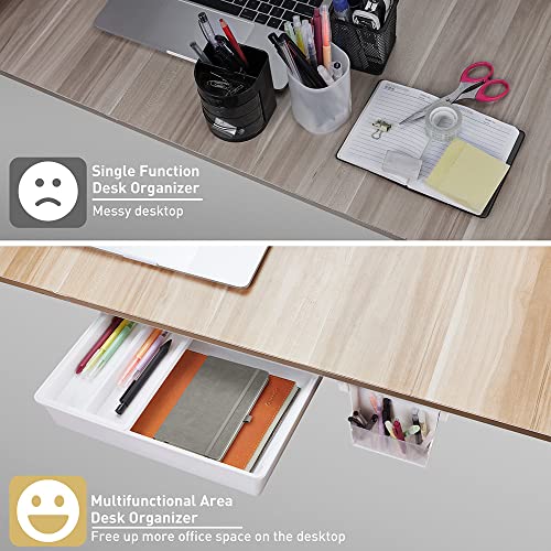 2 Pack Under Desk Drawer,Under Desk Storage Organizer,Hidden Desktop