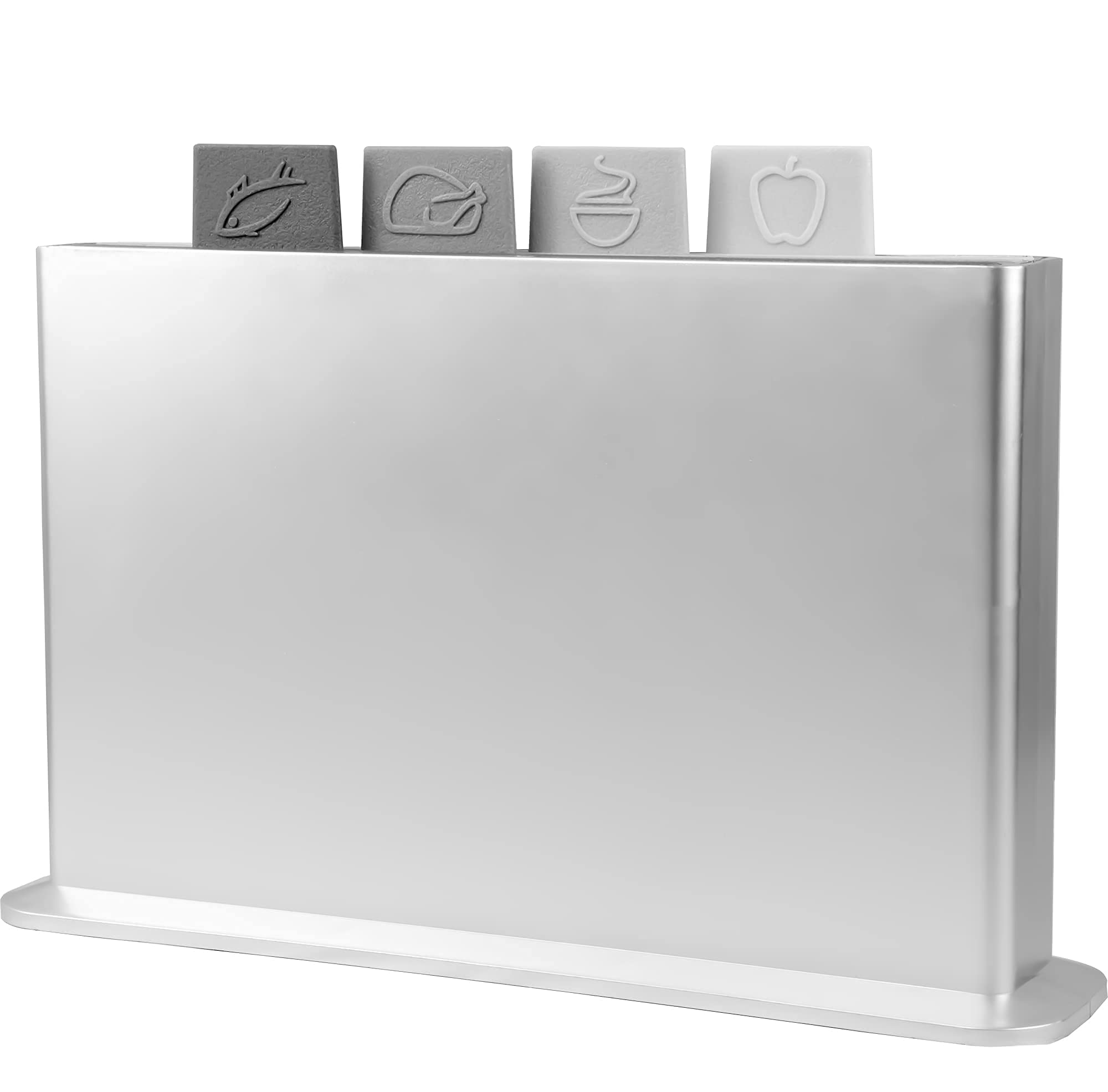 Index Chopping Board Set - Premium Extra Thick Colour Coded Plastic Cutting Boards with Storage Stand - Set of 4 with Holder