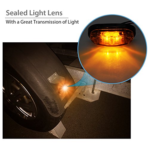 Oriketech 4pcs Leds Truck Trailer 12V LED Front Rear LED Side Marker Lights indicator Lamp for Truck Trailer Boats,Sealed & waterproof,Surface Mounted Installation - Thumbnail 2