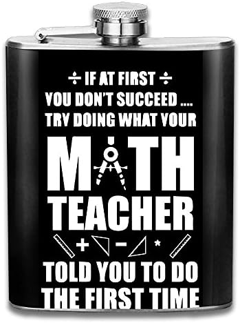 SmallHan Try Doing Math Teacher Math Funny New Brand 304 Stainless Steel Flask 7oz