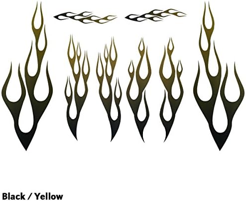 Wild Dingos LLC Flame Kit Style 1 Golf Cart ATV XL Vinyl Decal Sticker (Black to Yellow)