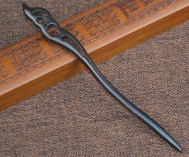 Myhsmooth Zz-bg-moon 2 Count Hair Sticks Natural Black Sandalwood(ebony) Handmade Carved Hair Clip Shawl Hair Pins Pack of 2 Pcs :Hold the Moon - Thumbnail 6