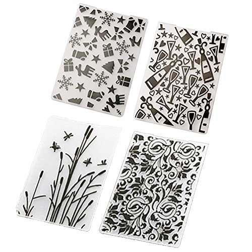 Migavan Embossing Folder,4 Assorted Patterns Embossing Folder Plastic Templates Molds Tools for DIY Craft Scrapbooking Photo Album Card Decoration Style B - Thumbnail 4