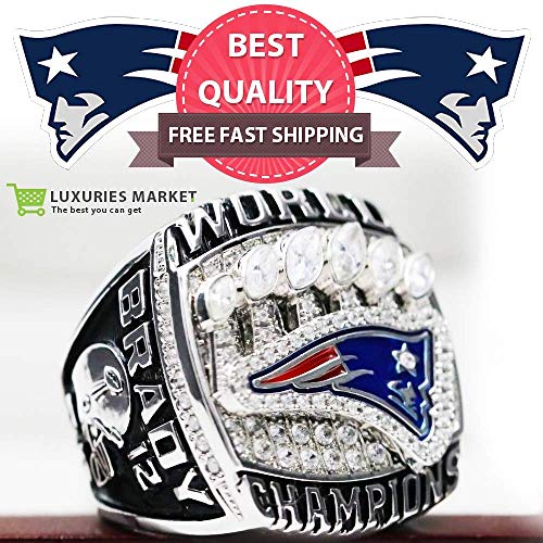 OMG-LIFE New England Patriots Super Bowl LIII Ring, NFL 2018-2019 Championship Replica Rings Size 9-13 (9)