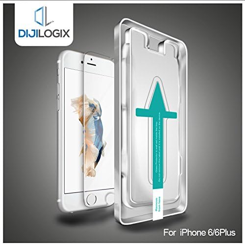 DIJILOGIX iPhone 6/iPhone 6s Screen Protector Tempered Glass. Easy to install with Smart Install Tray.