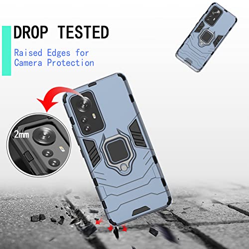 MUMOYAN Case for Xiaomi Poco F3/F3 Pro, Hybrid 2 in 1 TPU + PC 360° Rotating Stand, Military Grade Anti-fall, [Works with Magnetic Car Mount] Protective Case, Blue