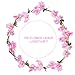 Artiflr 2 Pack Artificial Silk Plants Cherry Blossom Hanging Vine Spray Arrangements Faux Garland Fake Wreath Home Garden Wedding Decor (Pink)