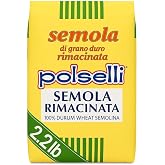 POLSELLI Semola Flour, Semolina Rimacinata Di Grano Duro, 1 kg (2.2 lbs) | Fine-Milled Durum Wheat For Bread, Pizza And Pasta